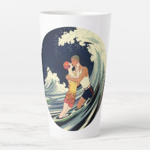 Vintage Art Deco Liebhaber des Kusses in den Welle Milchtasse