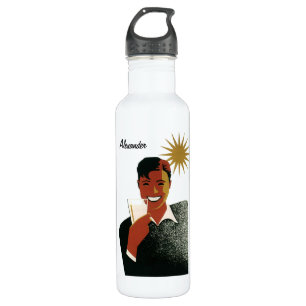 Vintage Art Deco Mann, kalte Getränke im Sommer Trinkflasche