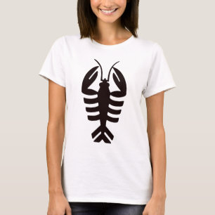 Vintage Art Deco Meeresfrüchte, Hummer in Schwarz T-Shirt