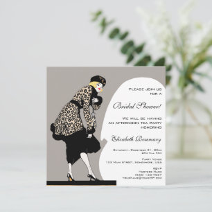 Vintage Art Deco Mode-Bridal-Shower Einladung