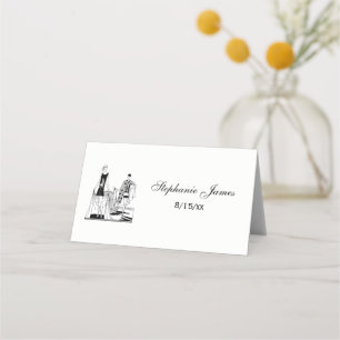 Vintage Art Deco Mode Damen am Strand Platzkarte