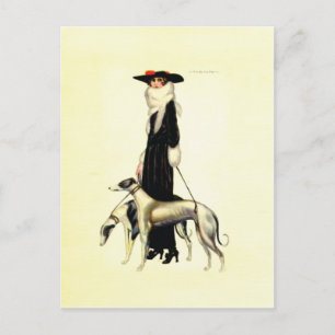 Vintage Art Deco Mode Postkarte
