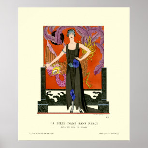 Vintage-Art-Déco-Modegirl von George Barbier Poster