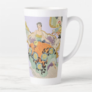 Vintage-Art-Deco-Modeillustration Elegant Milchtasse
