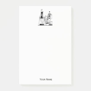 Vintage Art-Deco-modische Damen am Strand Post-it Klebezettel