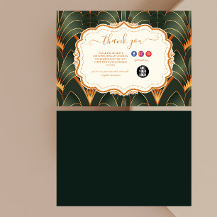 Vintage-Art-Déco-Monogramm Dankeskarte