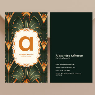 Vintage-Art-Déco-Monogramm Visitenkarte