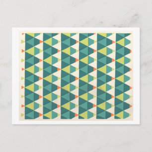 Vintage Art Deco Muster in Grün Postkarte