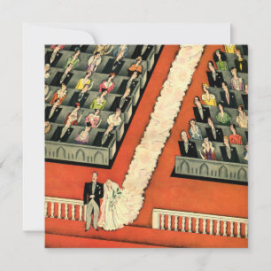 Vintage-Art-Déco-Neuvermählte, Hochzeitseinladung Einladung
