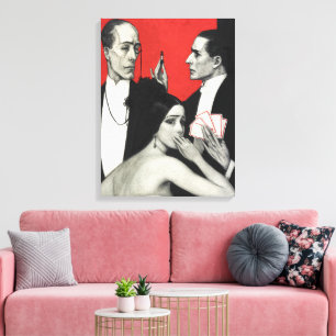 Vintage Art Deco Noir Mystery Poker Benda Kunst Leinwanddruck