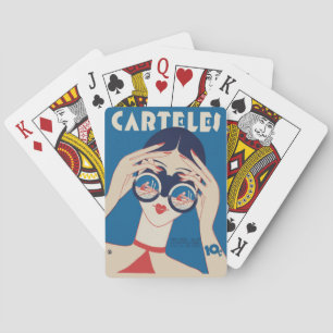 Vintage Art Deco - Plakate - Fernglas Spielkarten