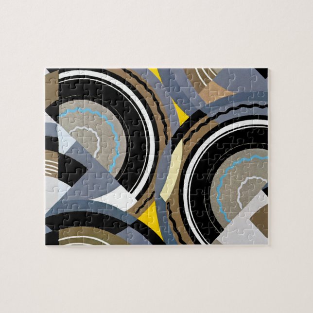 Vintage Art Deco Pochoir Jazz Geometrische Formen (Horizontal)