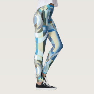 Vintage Art Deco Pochoir Jazz Geometrische Formen Leggings