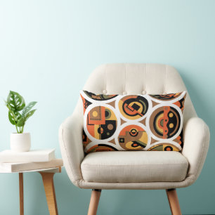 Vintage Art Deco Pochoir Jazz geometrische Kreise Lendenkissen