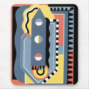 Vintage Art Deco Pochoir Jazz geometrische Muster Mousepad