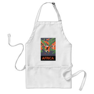 Vintage Art Deco Reise, Einheimischer im afrikanis Schürze