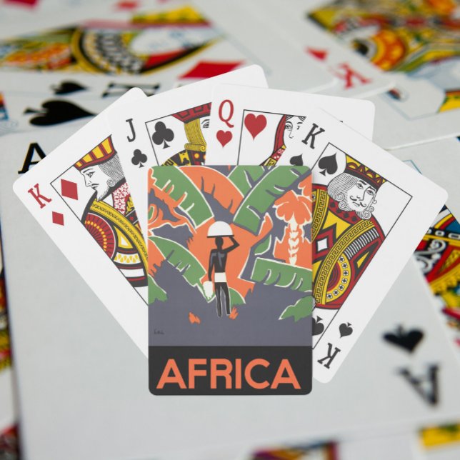 Vintage Art-Deco-Reise, Indianerin im afrikanische Spielkarten (Von Creator hochgeladen)