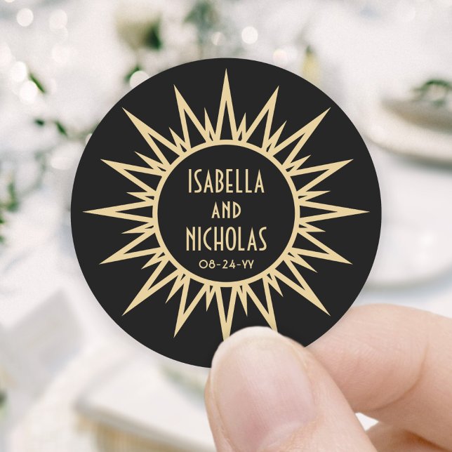 Vintage Art Deco Runder Aufkleber (Von Creator hochgeladen)