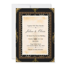 Vintage Art Deco Schwarze und Goldene Hochzeit