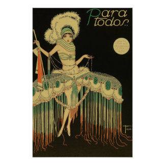 Vintage-Art-Deco-Showgirl-Plakat – Cabaret der 192 Poster