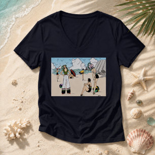 Vintage-Art-Deco-Strandillustration 1920er Jahre K T-Shirt