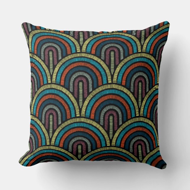 Vintage Art Deco Throw Kissen (Vorderseite)