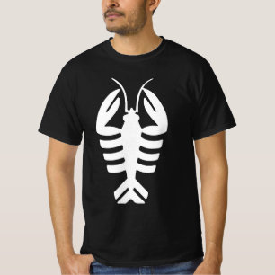 Vintage Art Deco Tier, weißer Hummer auf Rot T-Shirt
