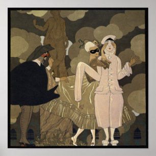 Vintage Art Deco, Überraschung von George Barbier Poster