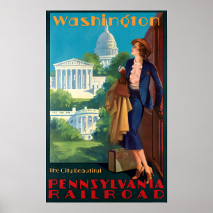 Vintage Art déco Washington Travel
