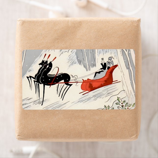 Vintage-Art-Deco-Weihnachts-Schlittenfahrt (Insitu)