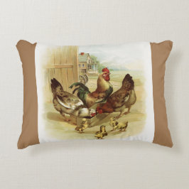 Vintage Art Farm Hühner Dekokissen