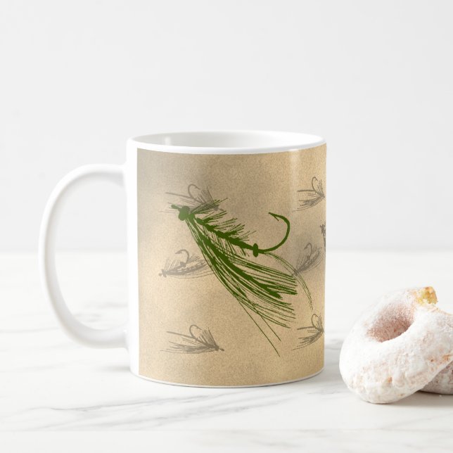 Vintage Art Fishing Kaffeetasse (Mit Donut)