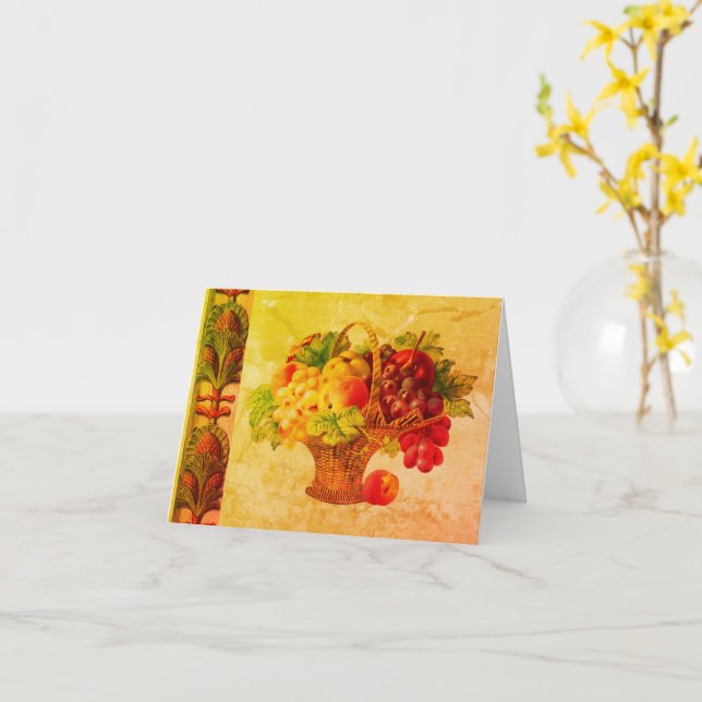 Vintage Art Fruchtkörbe - Blankokarte Karte (Gelbe Blume)