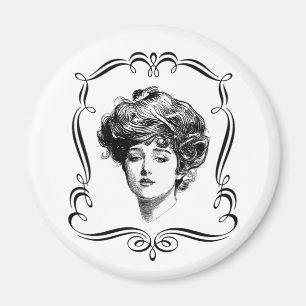 Vintage Art Gibson Girl Magnet
