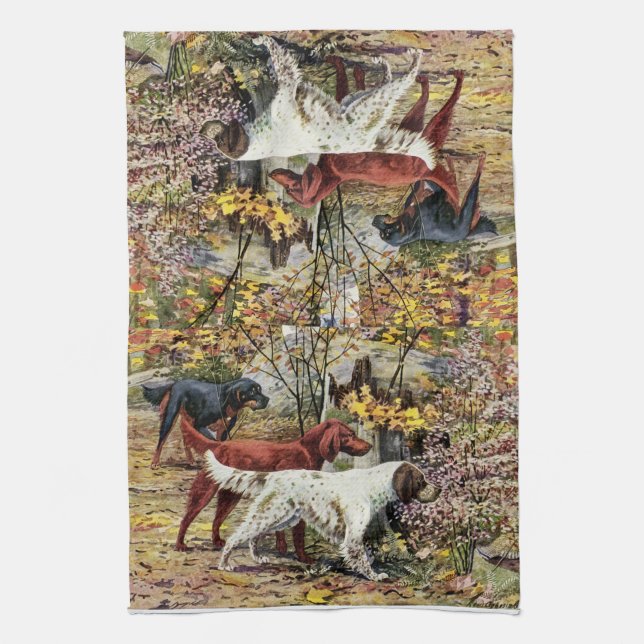 Vintage Art Hund Liebhaber Handtuch (Vertikal)