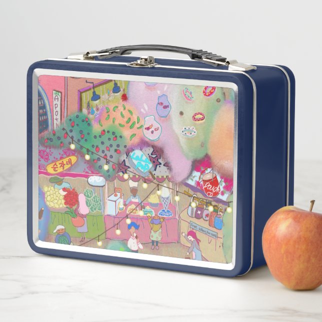 Vintage Art Lunch Box Navy (En situation)