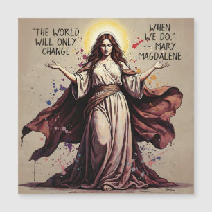 Vintage Art Maria Magdalena Zitat  Magnetkarte