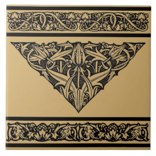 Vintage-Art-Nouveau-Blumendesign Fliese