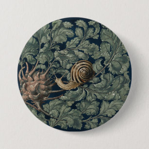 Vintage Art Nouveau Botanische Schnecke Antik Button
