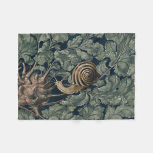Vintage Art Nouveau Botanische Schnecke Antik Fleecedecke