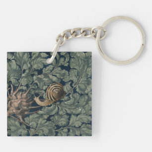 Vintage Art Nouveau Botanische Schnecke Antik Schlüsselanhänger