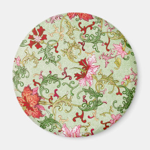 Vintage Art Nouveau Chinesische Blumenmotive Chino Magnet