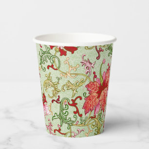 Vintage Art Nouveau Chinesische Blumenmuster Chino Pappbecher