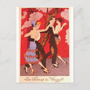 Vintage Art Nouveau ~ Die Wut des Tango Postkarte
