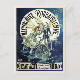 Vintage-Art-Nouveau-französische Fahrradwerbung Postkarte