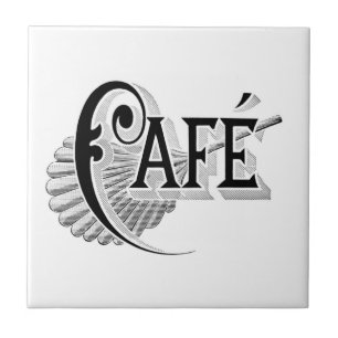 Vintage-Art-Nouveau-französischer-chicer-Café-Kaff Fliese