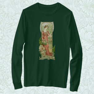 Vintage Art Nouveau Gewächshaus-Lady Elegant T-Shirt