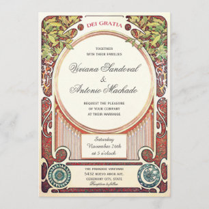 Vintage Art Nouveau Hochzeits Einladungen I