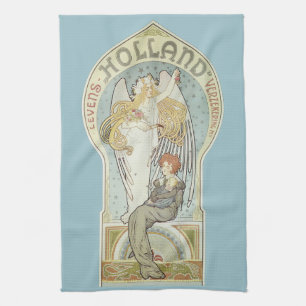 Vintage Art Nouveau, Holland Levensverzekering Geschirrtuch