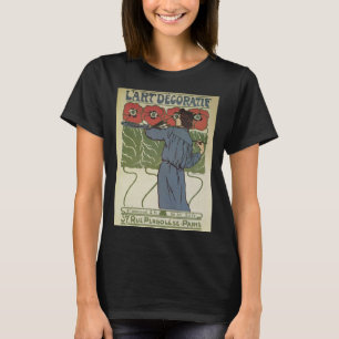 Vintage Art Nouveau, Künstler malt Mohnblumen T-Shirt